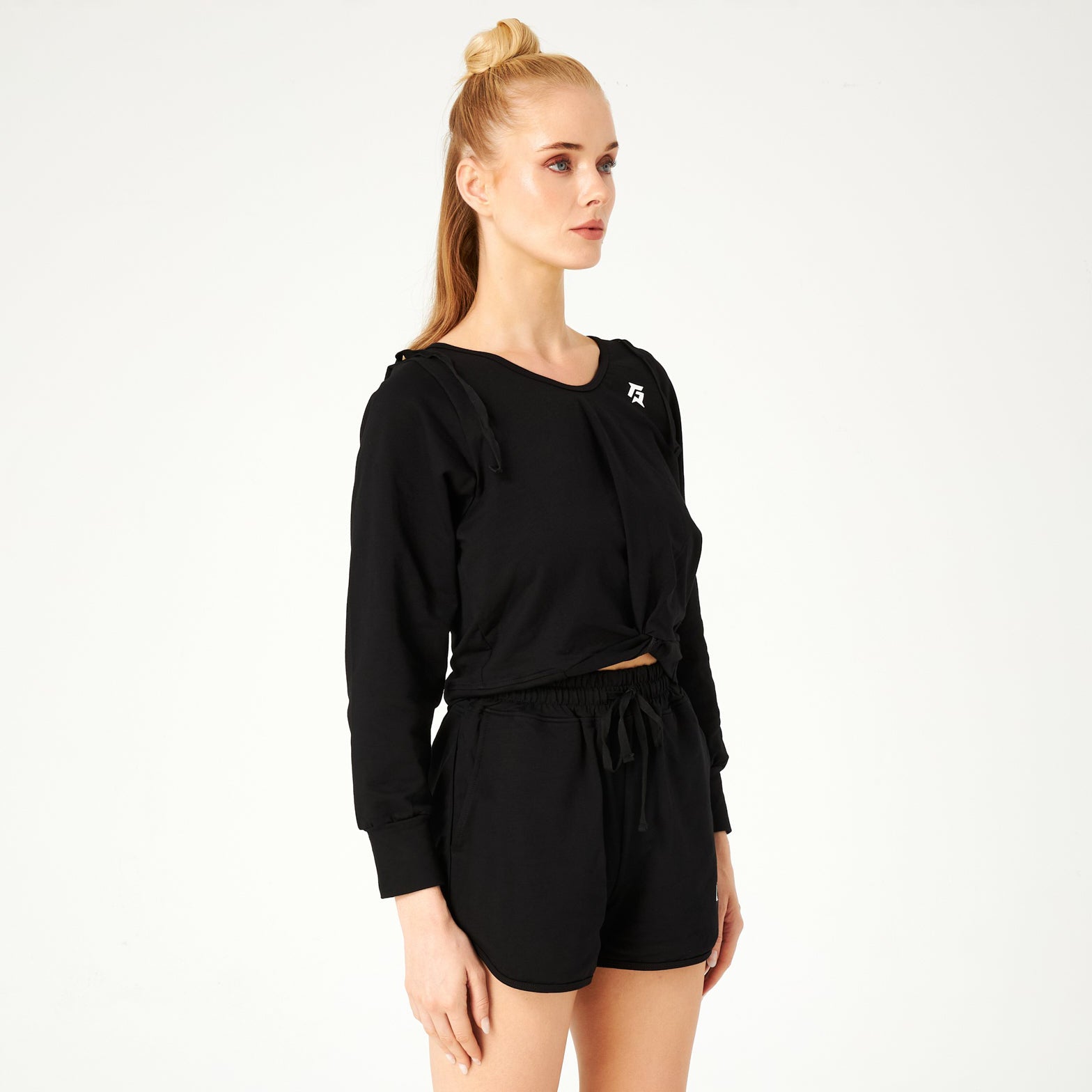 Nebulous Cropped Hoodie (Black)