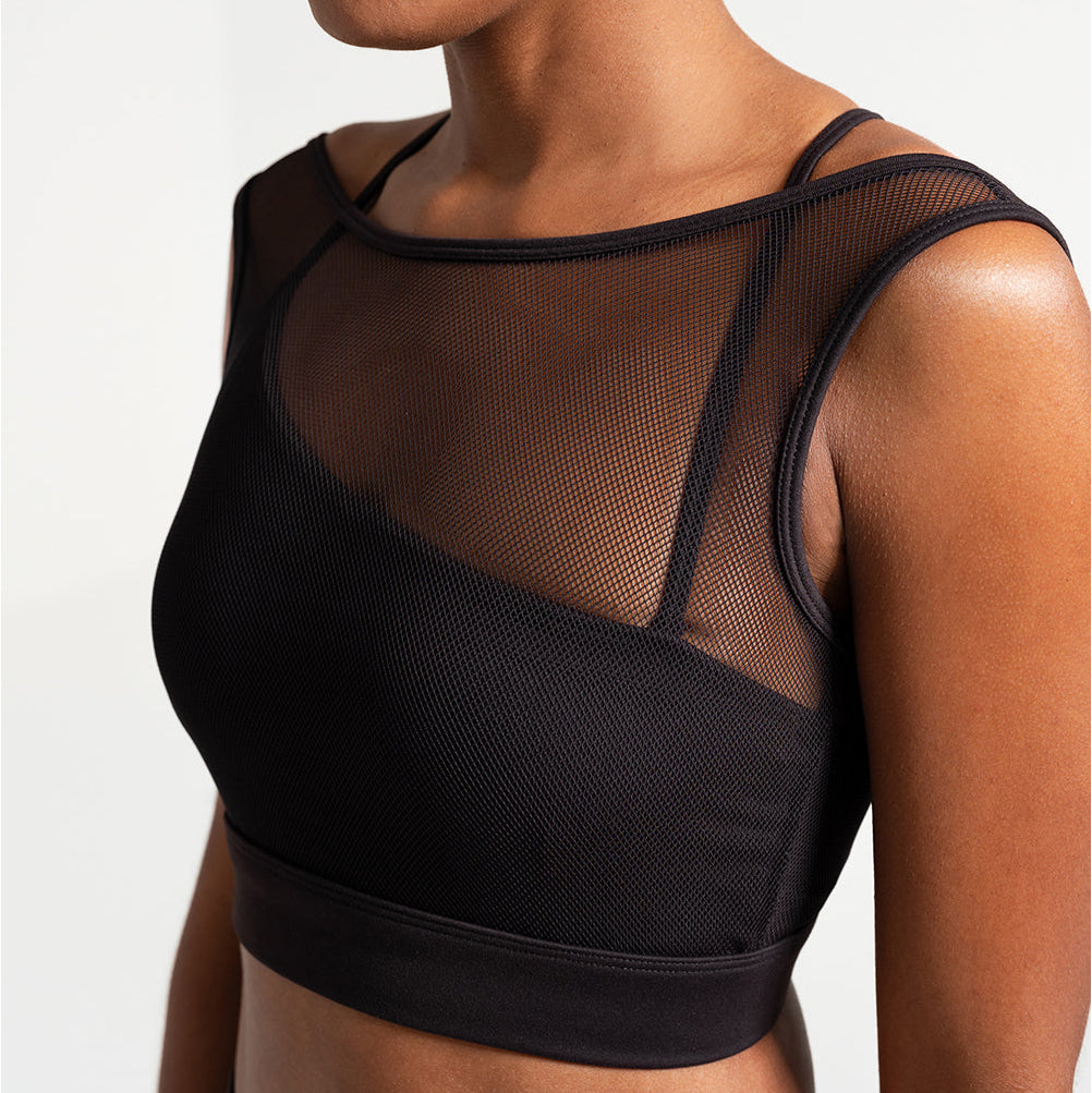 Mesh Sports Bra (Black)