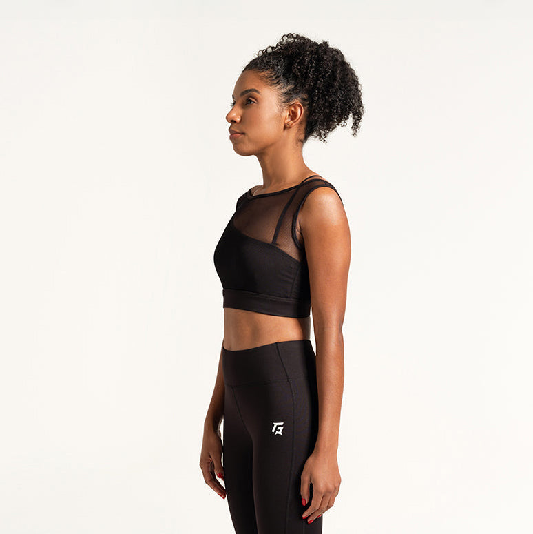 Mesh Sports Bra (Black)