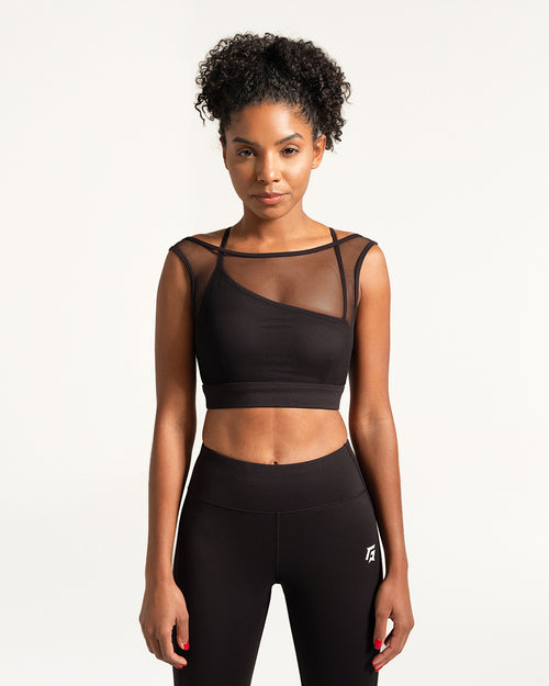 Mesh Sports Bra (Black)